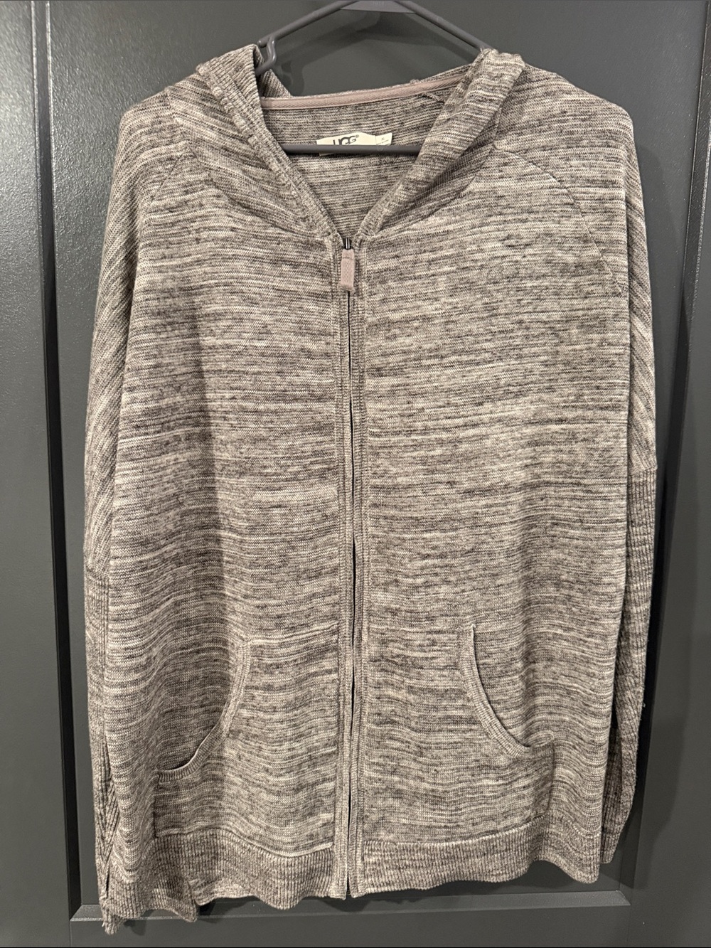 UGG Gray Heather Knit Zip Hoodie XL